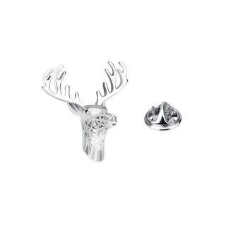 Fashion Exquisite Christmas Elk Brooch Silver - One Size