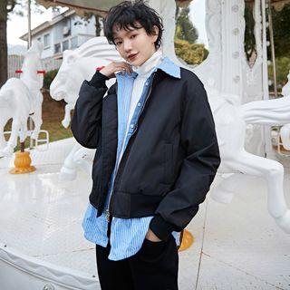 Mock Two-piece Zip Bomber Jacket