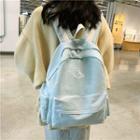 Embroidered Canvas Backpack Blue - 19