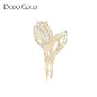 Flower Faux Pearl Hair Claw 1pc - Gold - One Size
