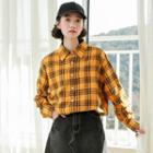 Plaid Shirt Plaid - Orange Yellow - One Size