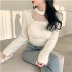 Choker-neck Sweater Off-white - One Size