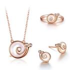 925 Sterling Silver Snail Necklace/ring/studs