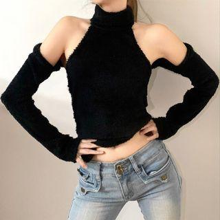 Set: Mock-neck Tank Top + Oversleeves