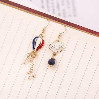 Non-matching Cloud & Hot Air Balloon Dangle Earring As Shown In Figure - One Size