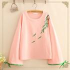 Leaf Embroidery Sweatshirt