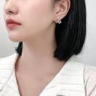 Rhinestone Faux Pearl Flower Dangle Earring 1 Pair - Crystal - One Size