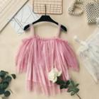 Off-shoulder Short-sleeve Mesh Top