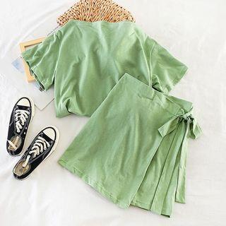Set: Boatneck T-shirt + A-line Skirt