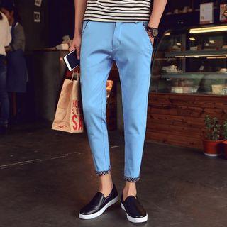 Printed Trim Cropped Pants