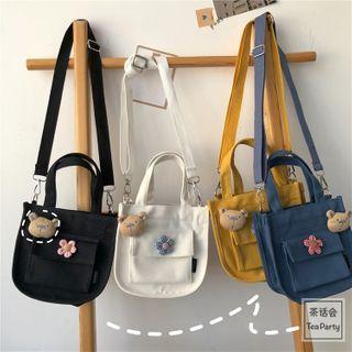 Top Handle Canvas Crossbody Bag