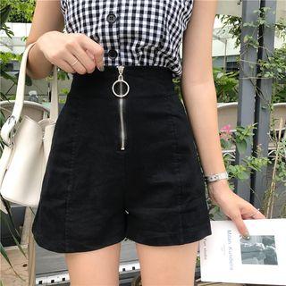 Half Zip Wide Leg Shorts
