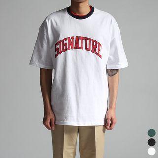 Couple Signature Print T-shirt