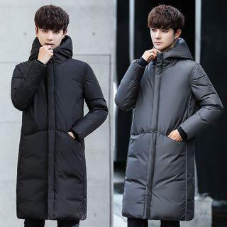 Long-sleeve Plain Long Padded Jacket