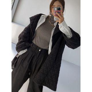 Loose-fit Quilted Jacket Black - One Size