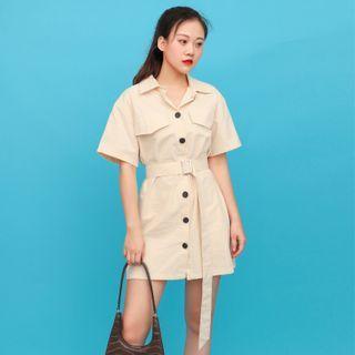 Cargo Short-sleeve Shirt Dress