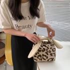 Leopard Print Canvas Lunch Bag Leopard Print - Brown - One Size