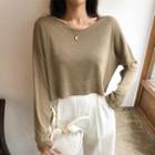 Cropped Linen Blend Sweater