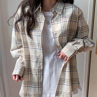 Loose-fit Plaid Cotton Shirt