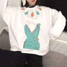 Crocodile Printed Pullover White - One Size