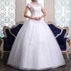 Embellished Cap-sleeve Wedding Ball Gown