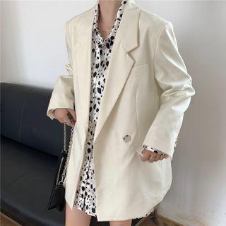 Long Sleeve Dotted Shirt / Plain Blazer