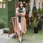 Belted-cuff Double-breasted Trench Coat