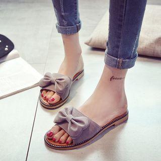 Bow-accent Slide Sandals