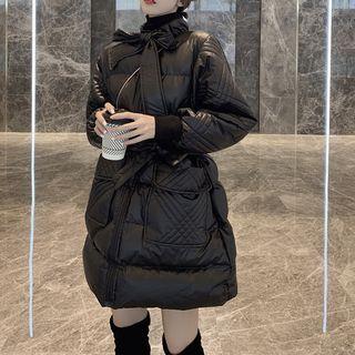 Tie-neck Zip Padded Coat