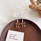 Bow Faux Pearl Alloy Dangle Earring 1 Pair - Dark Brown - One Size