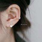 925 Sterling Silver Heart Cuff Earring Silver - One Size