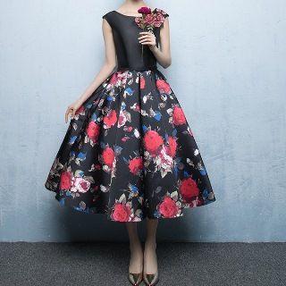 Embroidery Floral Cocktail Dress