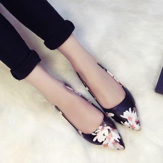 Floral Print Pointed Flats