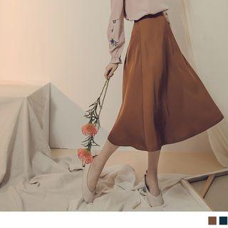 High Waist Chiffon A-line Skirt