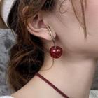 Alloy Cherry Dangle Earring 1 Pair - Cherry Silver Needle - One Size