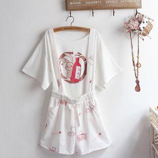 Rabbit Print Short-sleeve T-shirt / Shorts / Set