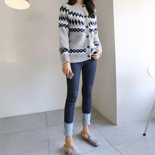 Brushed Fleece Lined Cuffed-hem Jeans
