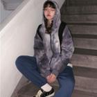 Tie Dye Zipped Hoodie Dark Gray - One Size