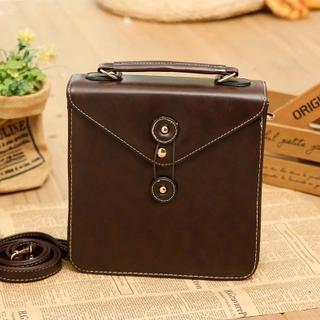 Faux Leather Envelope Flap Satchel