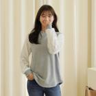 Lettuce-edge Lace-sleeve Pullover