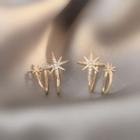 Star Rhinestone Alloy Cuff Earring 1 Pair - Eh1059 - Gold - One Size