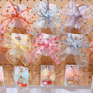Heart Mesh Bow Hair Clip