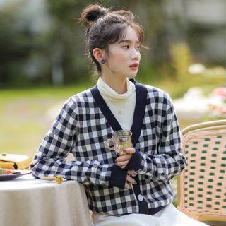 Plaid Cardigan Gingham - One Size