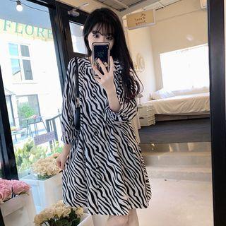 Zebra Print Shirt Dress