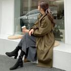 Plus Size Epaulet Belted Long Trench Coat