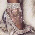 Stiletto Heel Rhinestone Fringe Sandals