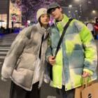 Couple Matching Tie-dye Padded Zip-up Jacket