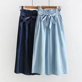 Wide-leg Sashed Jeans