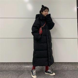 Padded Zip-up Midi Coat Black - One Size