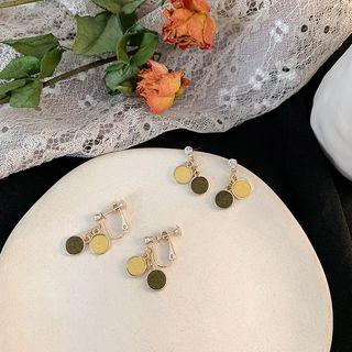 Rhinestone Disc Earring / Clip-on Earring